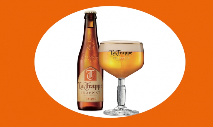 La Trappe Tripel fles en glas